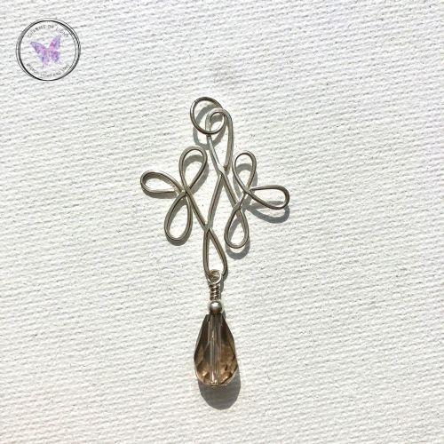 Smokey Quartz Celtic Silver Pendant